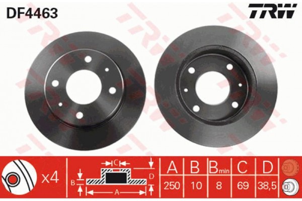 Trw Δισκόπλακα - DF4463 Trw Δισκόπλακα - DF4463