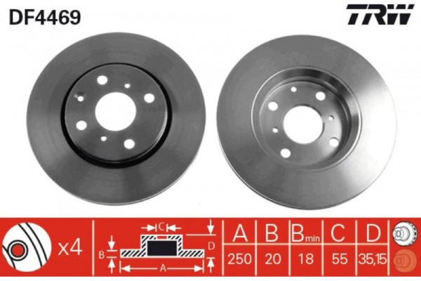 Trw Δισκόπλακα - DF4469