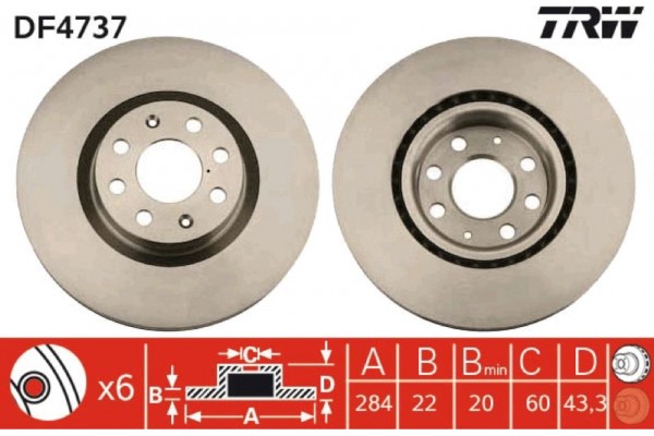 Trw Δισκόπλακα - DF4737 Trw Δισκόπλακα - DF4737