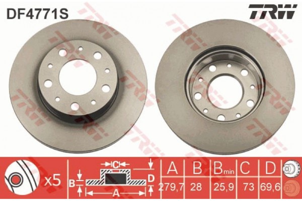 Trw Δισκόπλακα - DF4771S Trw Δισκόπλακα - DF4771S