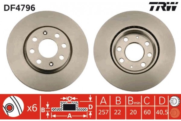 Trw Δισκόπλακα - DF4796 Trw Δισκόπλακα - DF4796