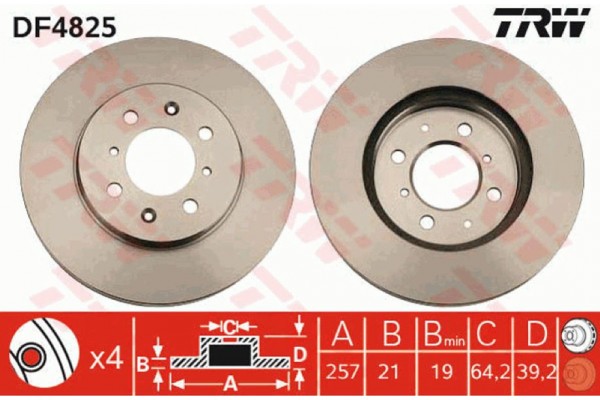 Trw Δισκόπλακα - DF4825 Trw Δισκόπλακα - DF4825