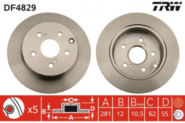 Trw Δισκόπλακα - DF4829 Trw Δισκόπλακα - DF4829