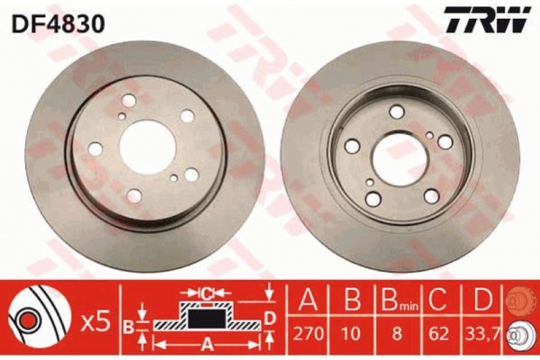 Trw Δισκόπλακα - DF4830 Trw Δισκόπλακα - DF4830