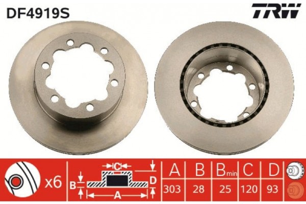 Trw Δισκόπλακα - DF4919S Trw Δισκόπλακα - DF4919S