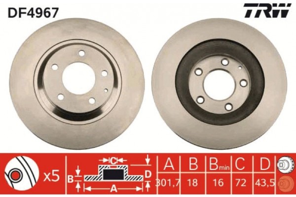 Trw Δισκόπλακα - DF4967 Trw Δισκόπλακα - DF4967