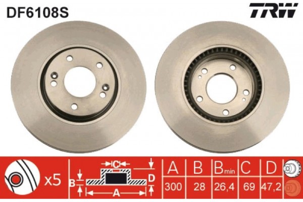 Trw Δισκόπλακα - DF6108S