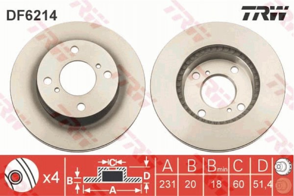 Trw Δισκόπλακα - DF6214 Trw Δισκόπλακα - DF6214