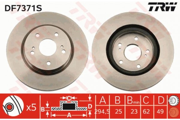 Trw Δισκόπλακα - DF7371S Trw Δισκόπλακα - DF7371S