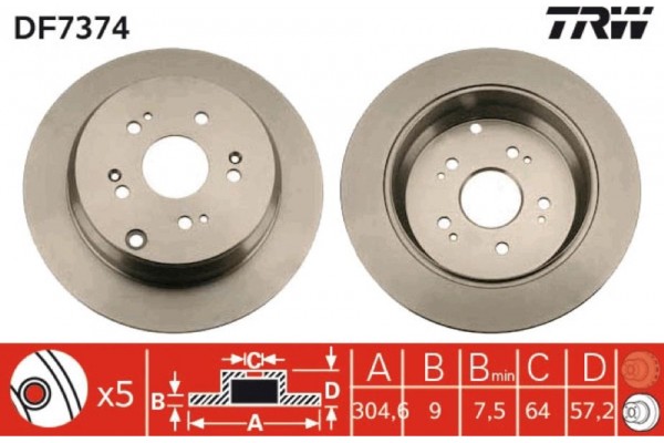 Trw Δισκόπλακα - DF7374