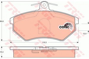 Trw Σετ τακάκια, Δισκόφρενα - GDB1044