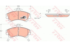 Trw Σετ τακάκια, Δισκόφρενα - GDB1198