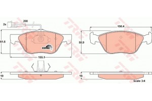 Trw Σετ τακάκια, Δισκόφρενα - GDB1212