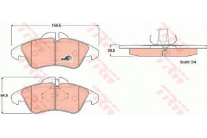 Trw Σετ τακάκια, Δισκόφρενα - GDB1220