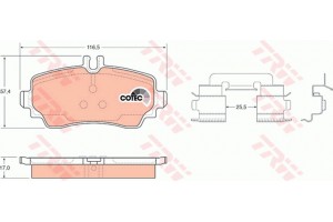 Trw Σετ τακάκια, Δισκόφρενα - GDB1293