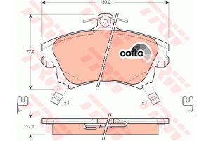 Trw Σετ τακάκια, Δισκόφρενα - GDB1313