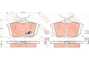 Trw Σετ τακάκια, Δισκόφρενα - GDB1314