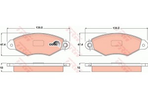 Trw Σετ τακάκια, Δισκόφρενα - GDB1321