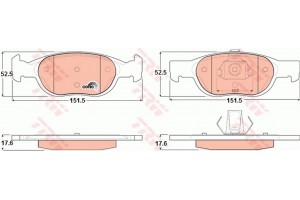 Trw Σετ τακάκια, Δισκόφρενα - GDB1339