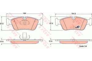 Trw Σετ τακάκια, Δισκόφρενα - GDB1348