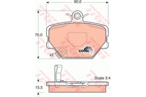 Trw Σετ τακάκια, Δισκόφρενα - GDB1365