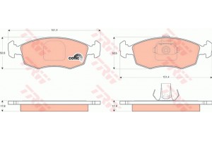Trw Σετ τακάκια, Δισκόφρενα - GDB1443