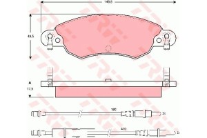 Trw Σετ τακάκια, Δισκόφρενα - GDB1447