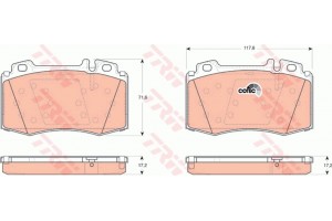 Trw Σετ τακάκια, Δισκόφρενα - GDB1454