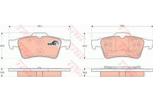 Trw Σετ τακάκια, Δισκόφρενα - GDB1469