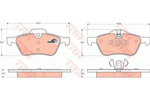 Trw Σετ τακάκια, Δισκόφρενα - GDB1476