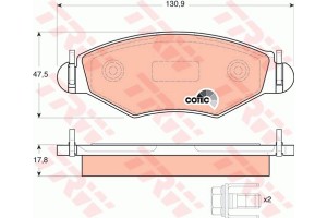 Trw Σετ τακάκια, Δισκόφρενα - GDB1500