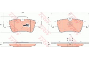 Trw Σετ τακάκια, Δισκόφρενα - GDB1546