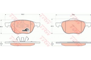 Trw Σετ τακάκια, Δισκόφρενα - GDB1583