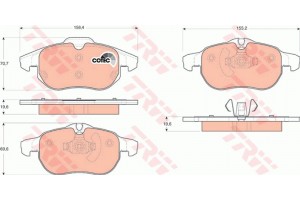 Trw Σετ τακάκια, Δισκόφρενα - GDB1613