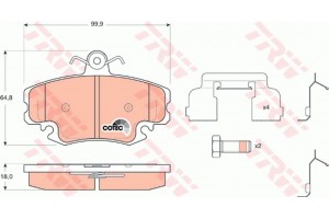 Trw Σετ τακάκια, Δισκόφρενα - GDB1634