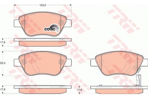 Trw Σετ τακάκια, Δισκόφρενα - GDB1700