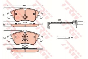 Trw Σετ τακάκια, Δισκόφρενα - GDB1768
