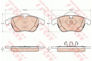 Trw Σετ τακάκια, Δισκόφρενα - GDB1960