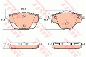 Trw Σετ τακάκια, Δισκόφρενα - GDB2034