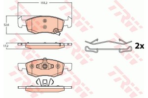 Trw Σετ τακάκια, Δισκόφρενα - GDB2099