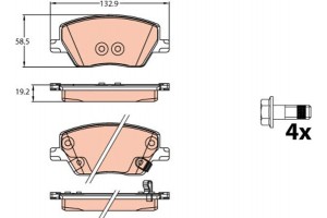 Trw Σετ τακάκια, Δισκόφρενα - GDB2151