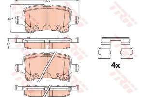 Trw Σετ τακάκια, Δισκόφρενα - GDB2180