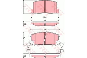 Trw Σετ τακάκια, Δισκόφρενα - GDB3058