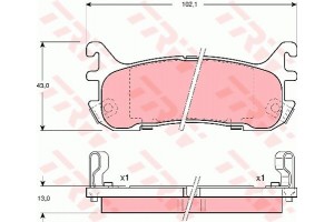 Trw Σετ τακάκια, Δισκόφρενα - GDB3129