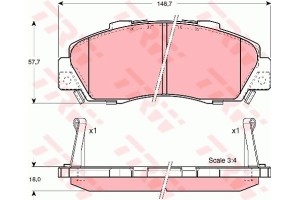 Trw Σετ τακάκια, Δισκόφρενα - GDB3177