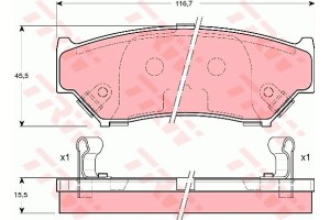 Trw Σετ τακάκια, Δισκόφρενα - GDB3182