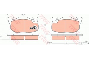 Trw Σετ τακάκια, Δισκόφρενα - GDB327