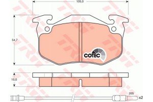 Trw Σετ τακάκια, Δισκόφρενα - GDB328