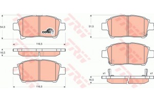 Trw Σετ τακάκια, Δισκόφρενα - GDB3317