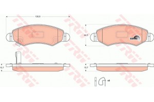 Trw Σετ τακάκια, Δισκόφρενα - GDB3363
